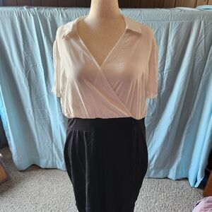 Torrid Elegant White and Black Mini Dress